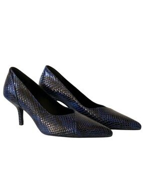 Anine Bing Devon Python Snake Pumps EU 36 US 6 Blue Black Heels